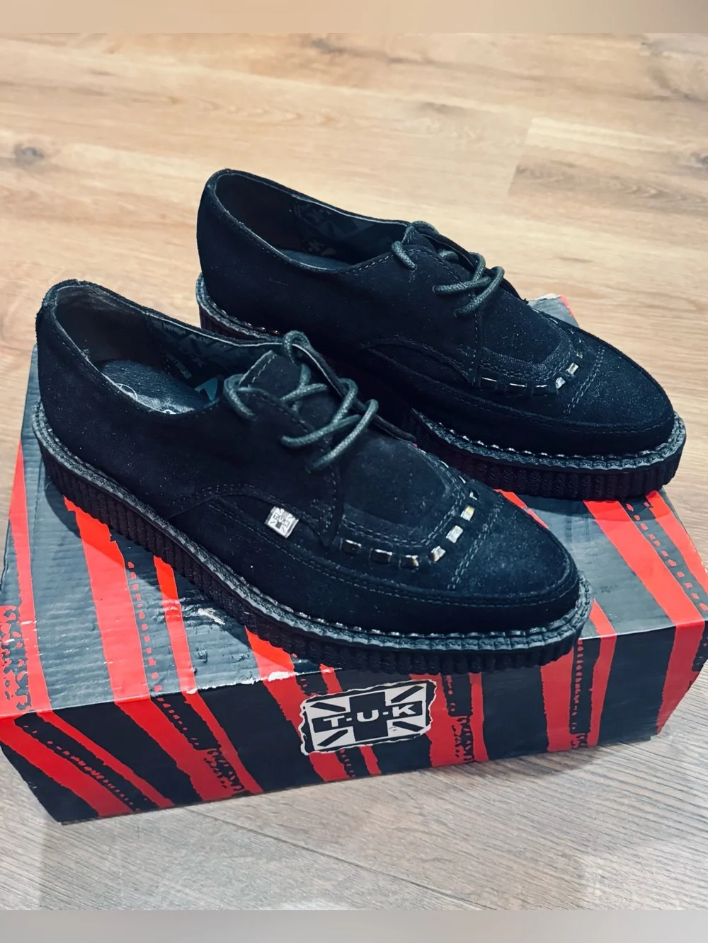 T.U.K black suede